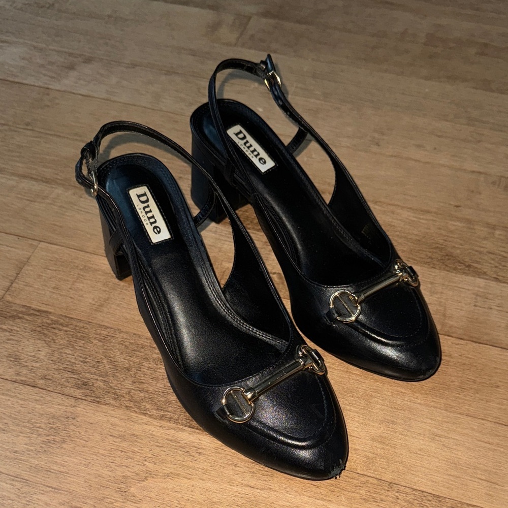 Dune Black Slingback Heels